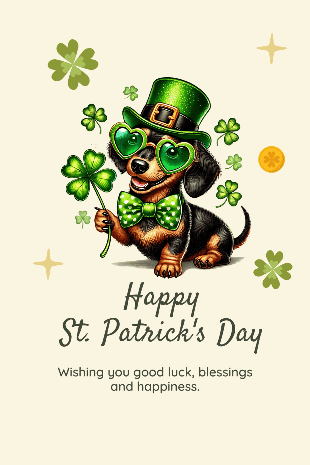 Happy Saint Patrick's Day Puppy Greeting Card