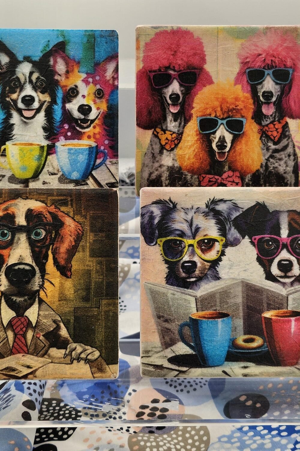 Whimsical Dogs Coaster Set