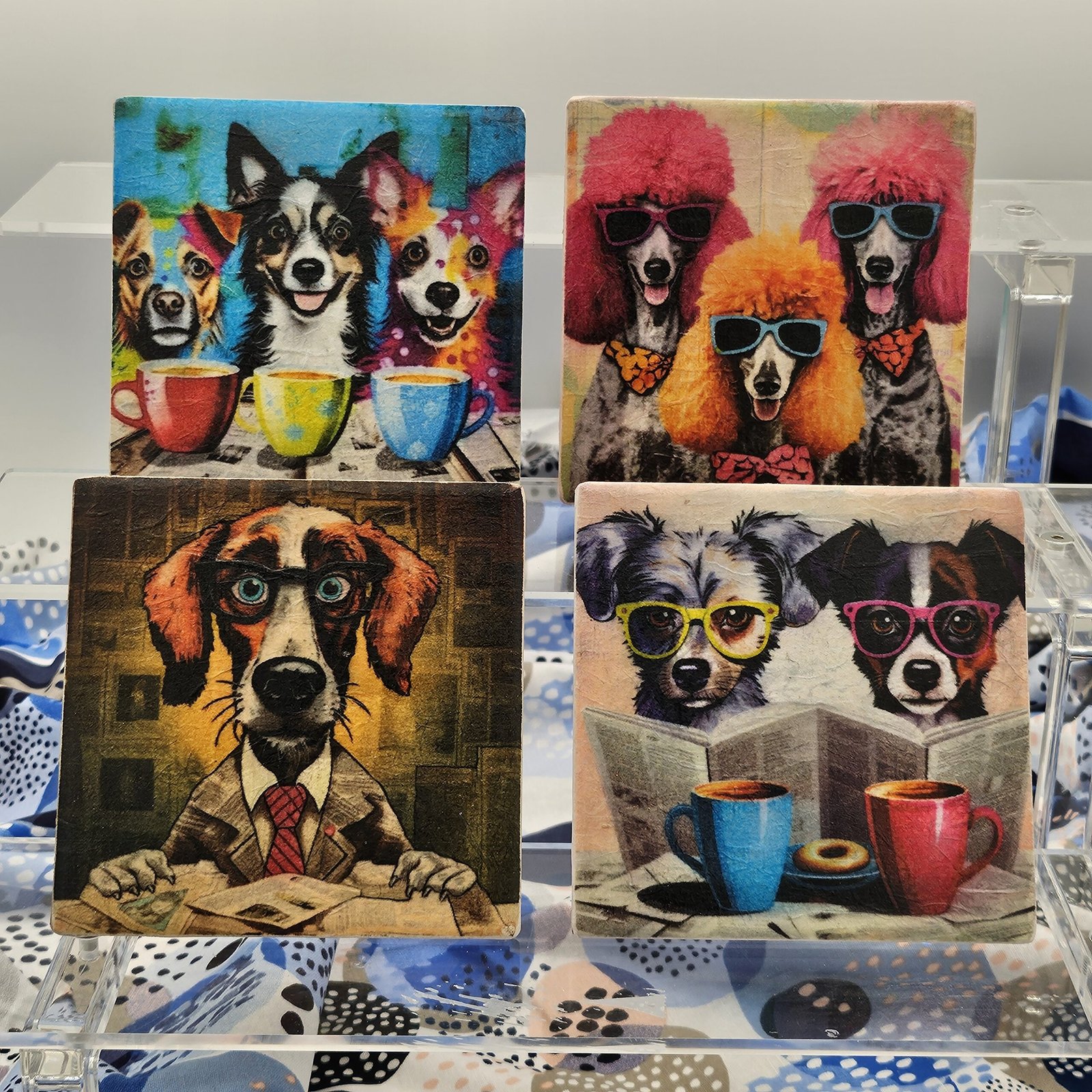 Whimsical Dogs Coaster Set - Image 2