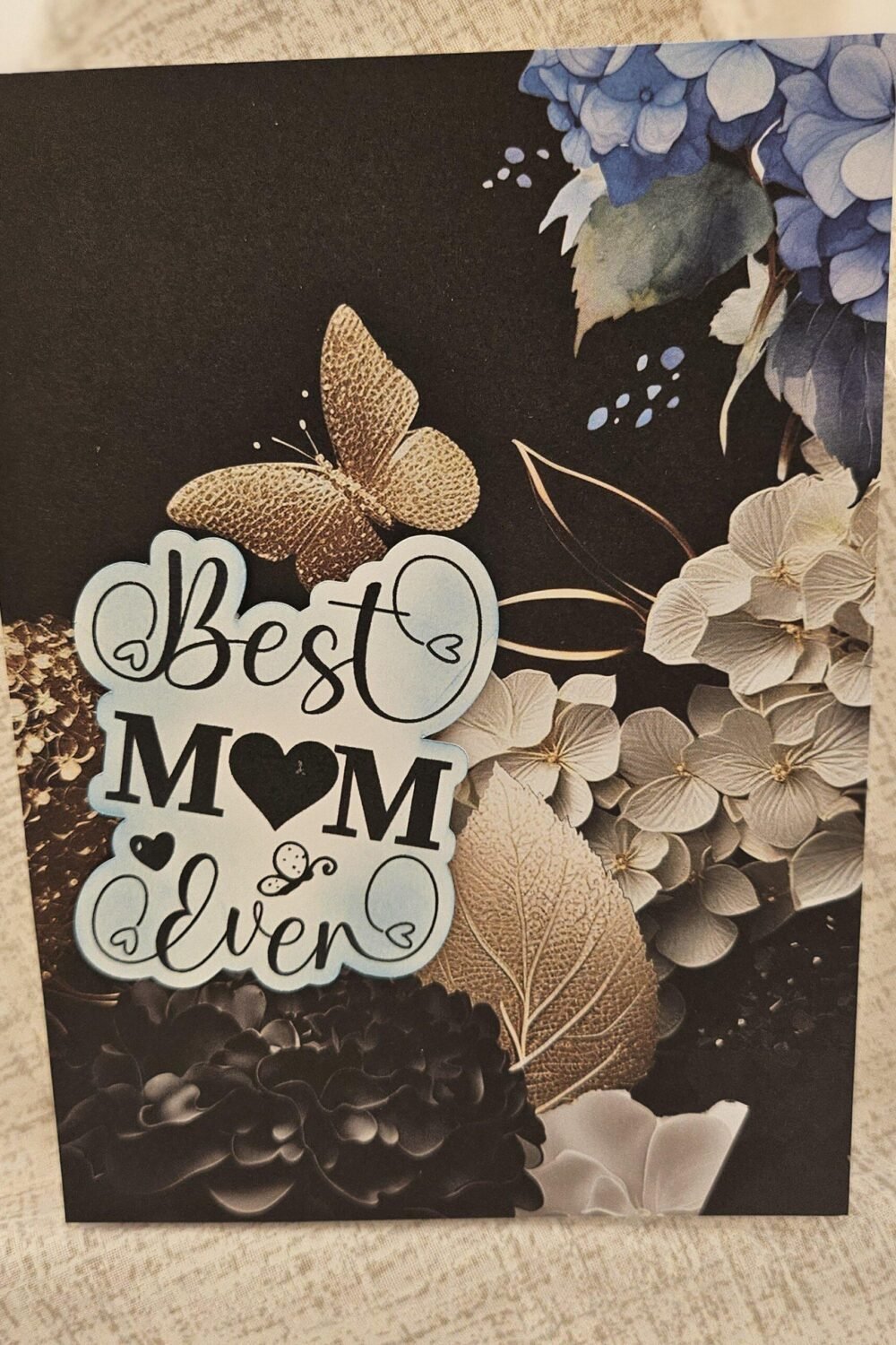 Happy Mother's Day Card Blue Flower