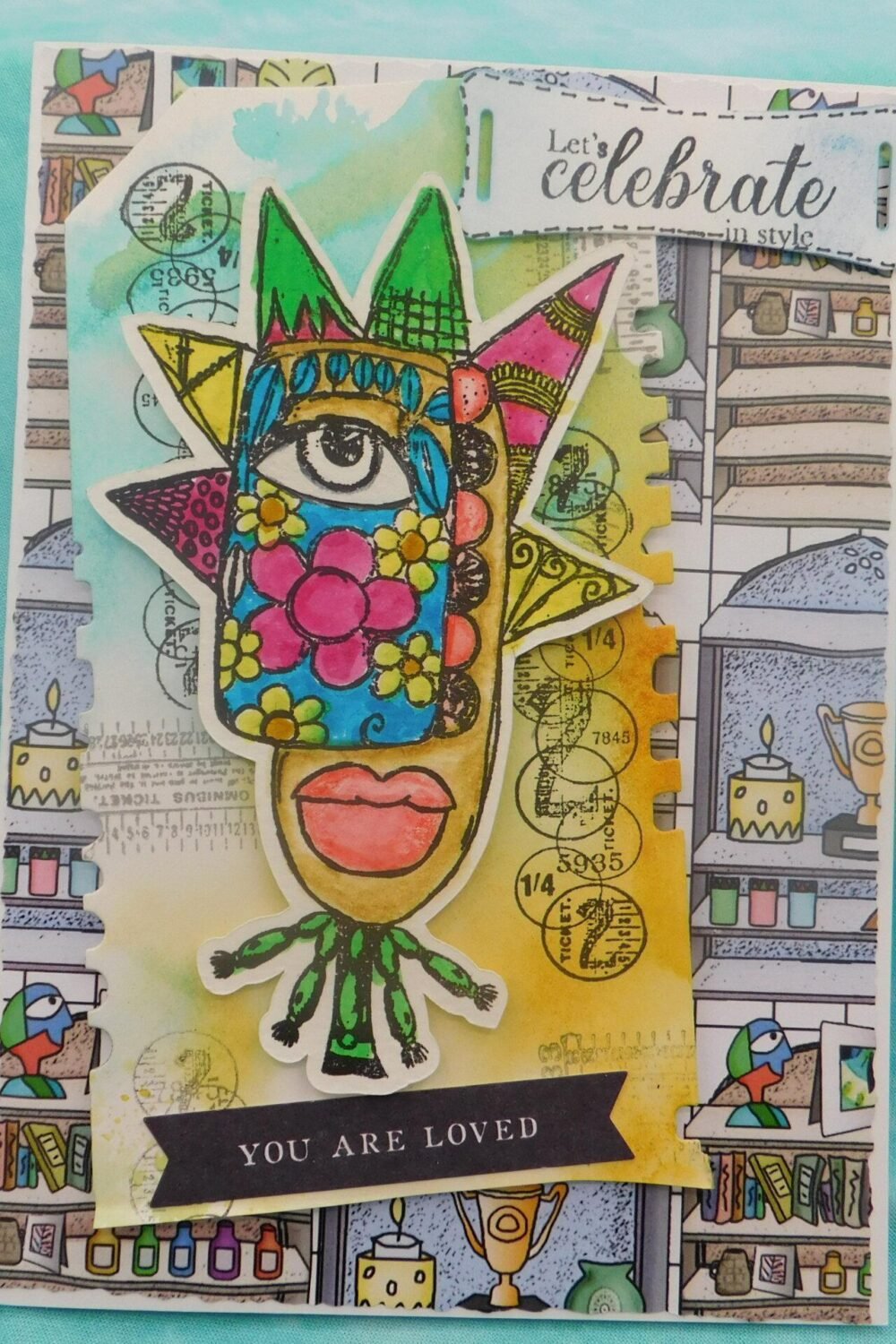 Tribe Series-Celebrate in Style Blank Greeting Card