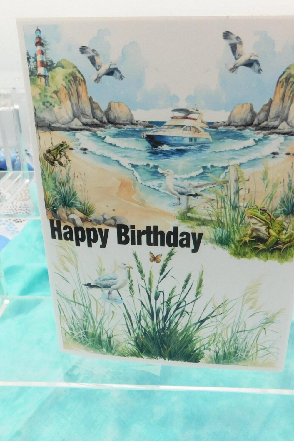 Beach Happy Birthday Men's Card