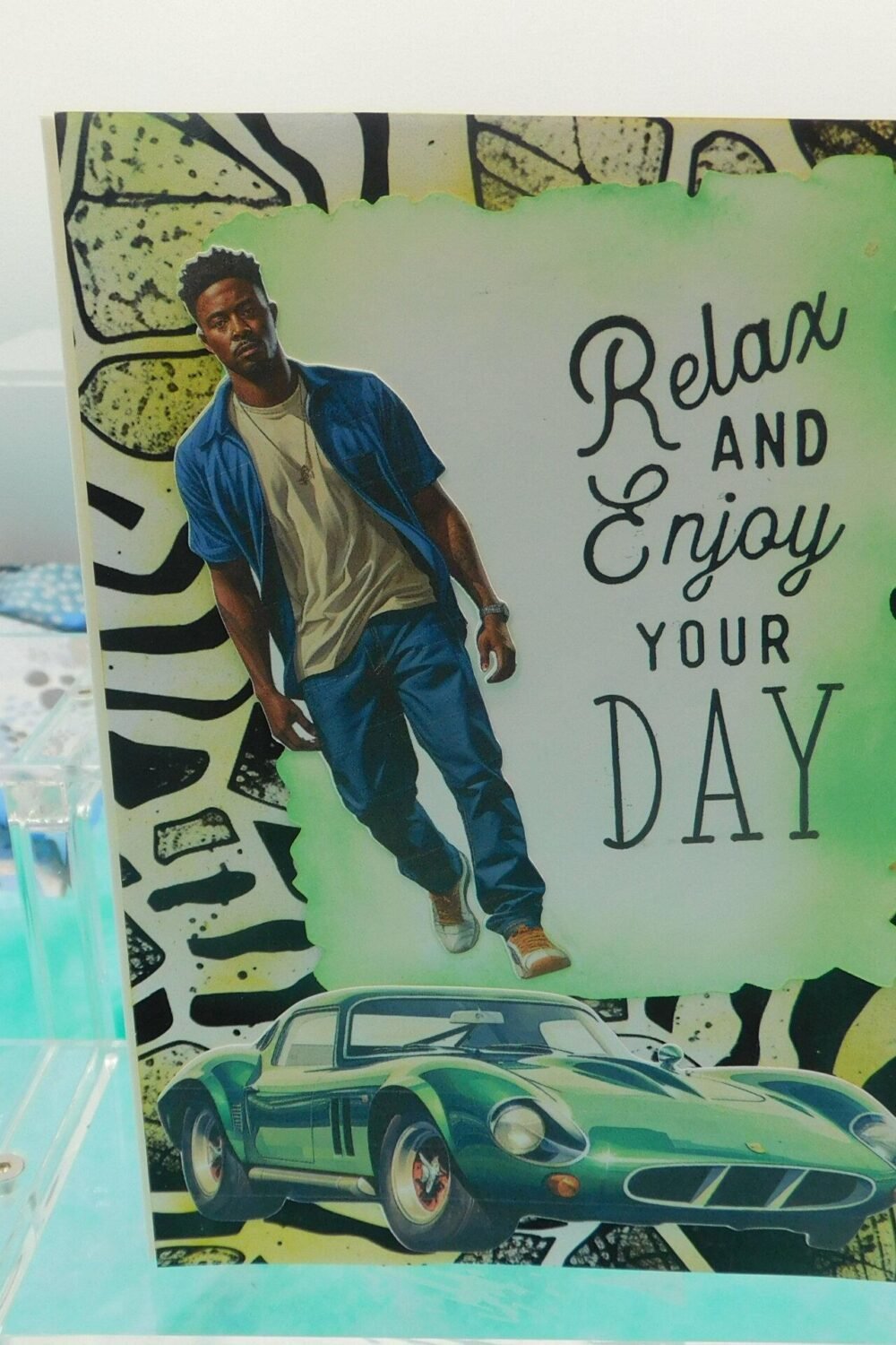Men's Vintage Birthday Card Relax and Enjoy