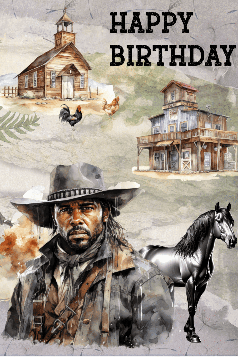 Western Happy Birthday Series Cowtown
