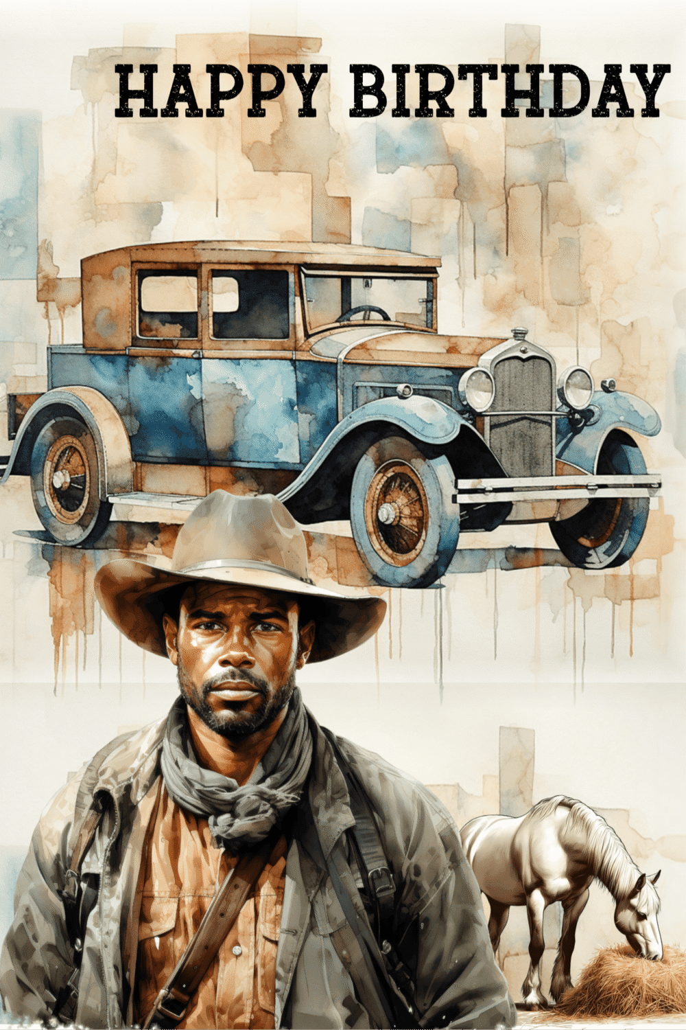 Western Happy Birthday Series Rustic