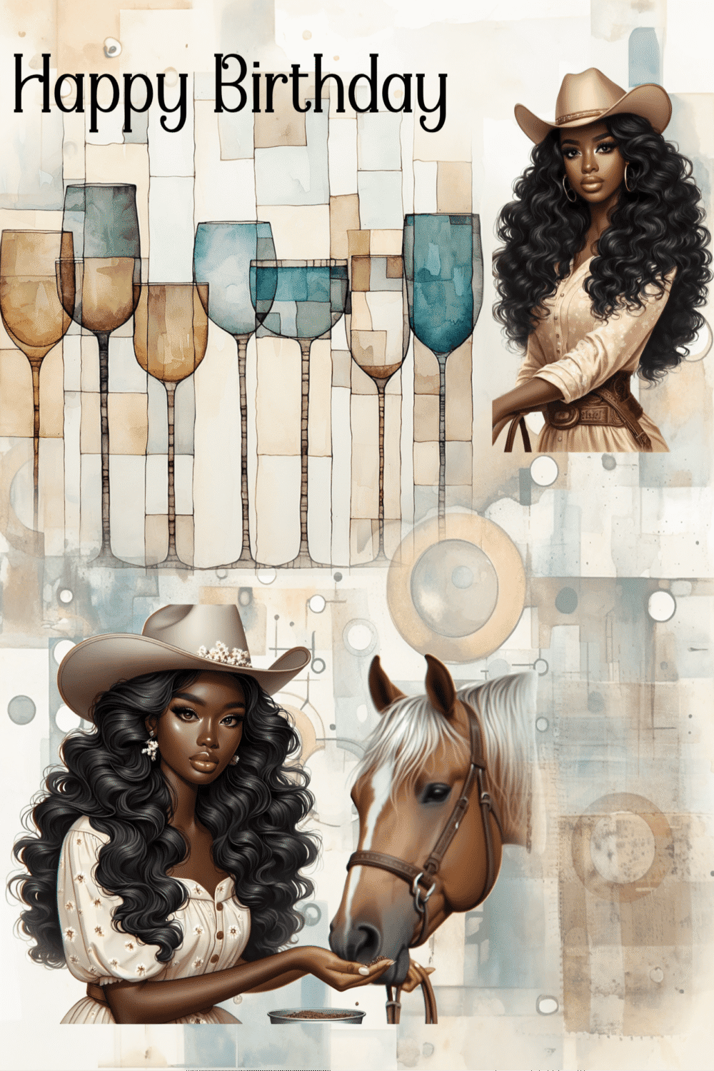 Western Cow Girl Happy Birthday