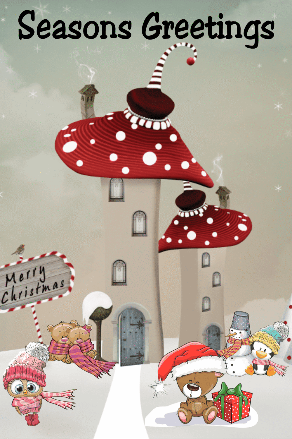 Boxed Mushroom Christmas Card Set