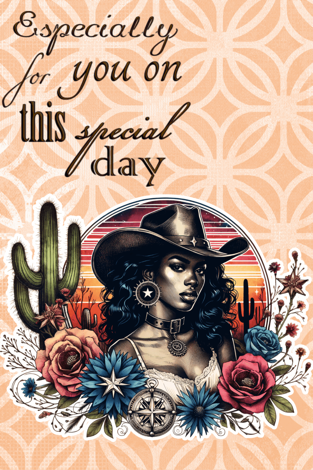 Western Cow Girl All Occasion Greeting Card