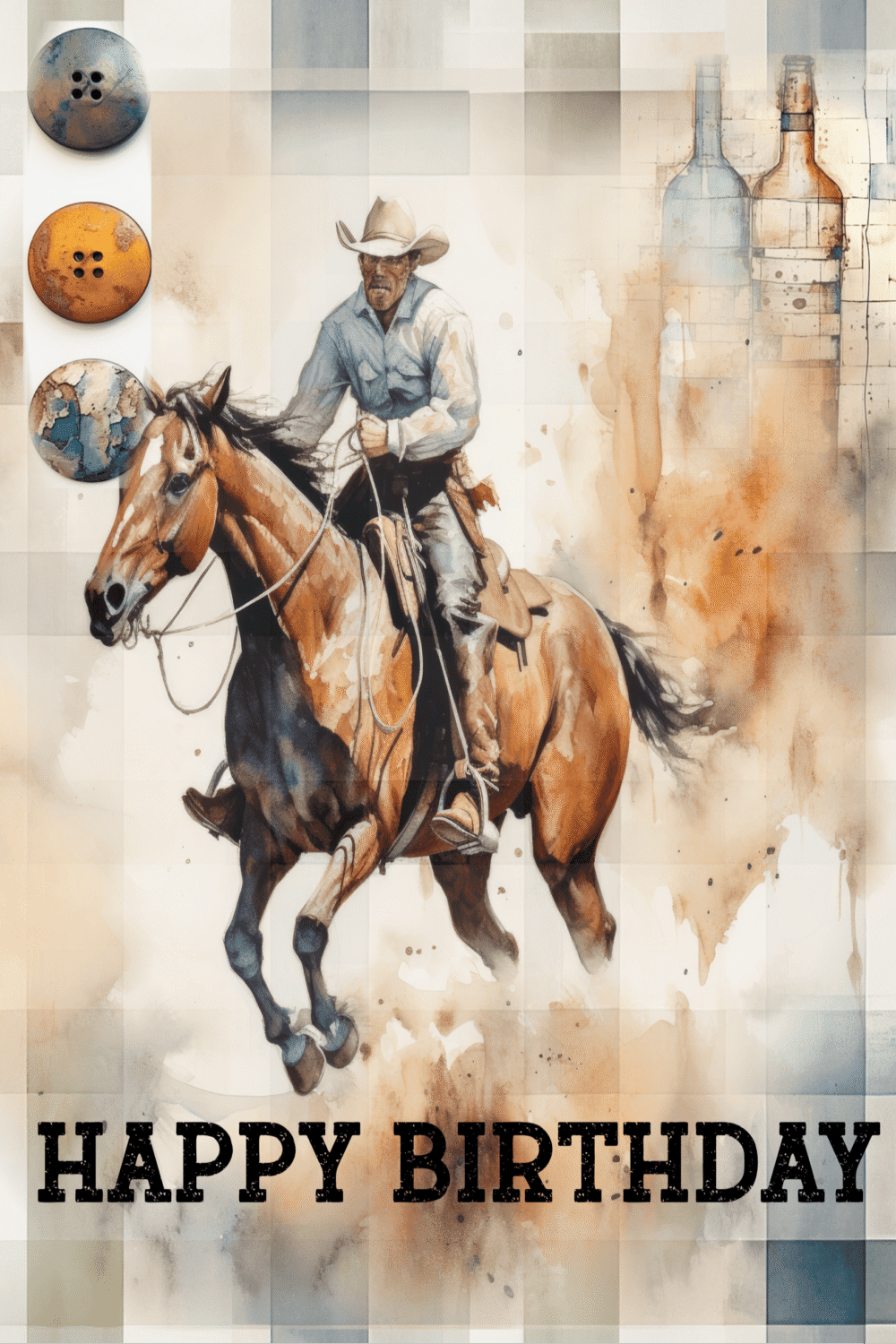 Western Series - Happy Birthday Card-Cowboy