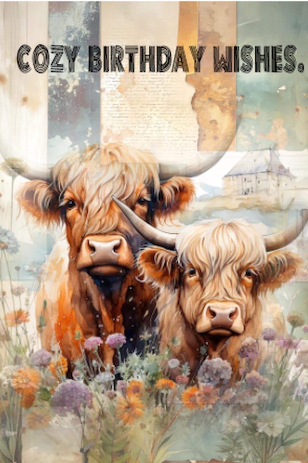 Buffalo Birthday | Cozy Animal | Farm Animal Greeting Cards
