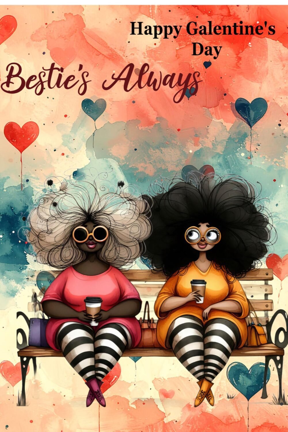 Galentine's Day Card | Friendship Gift, Bestie Always (5x7)