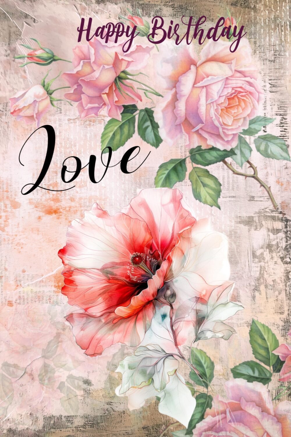 Floral Birthday Card | Painterly Flower Art