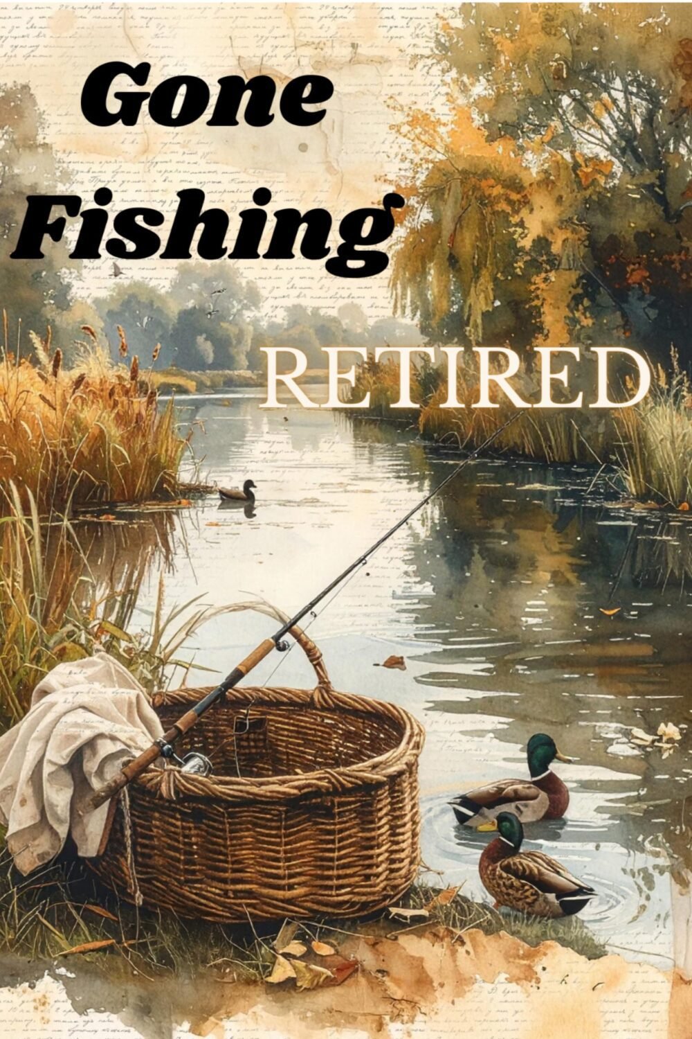 Gone Fishing Retirement Card | Outdoor Scene Greeting Card