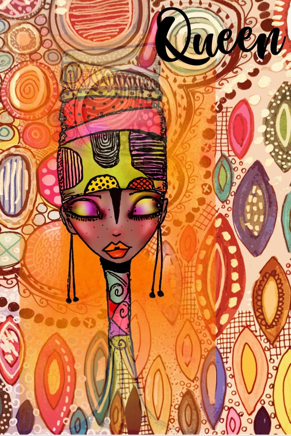 Empowerment Art Card | Queen, Black Woman Illustration