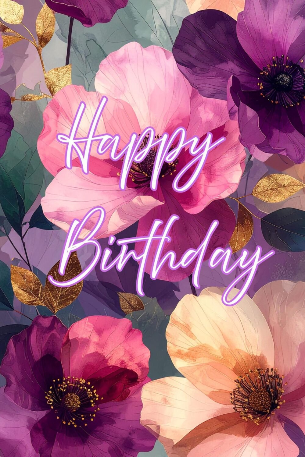 Floral Birthday Card | Painterly Flower Art Greeting