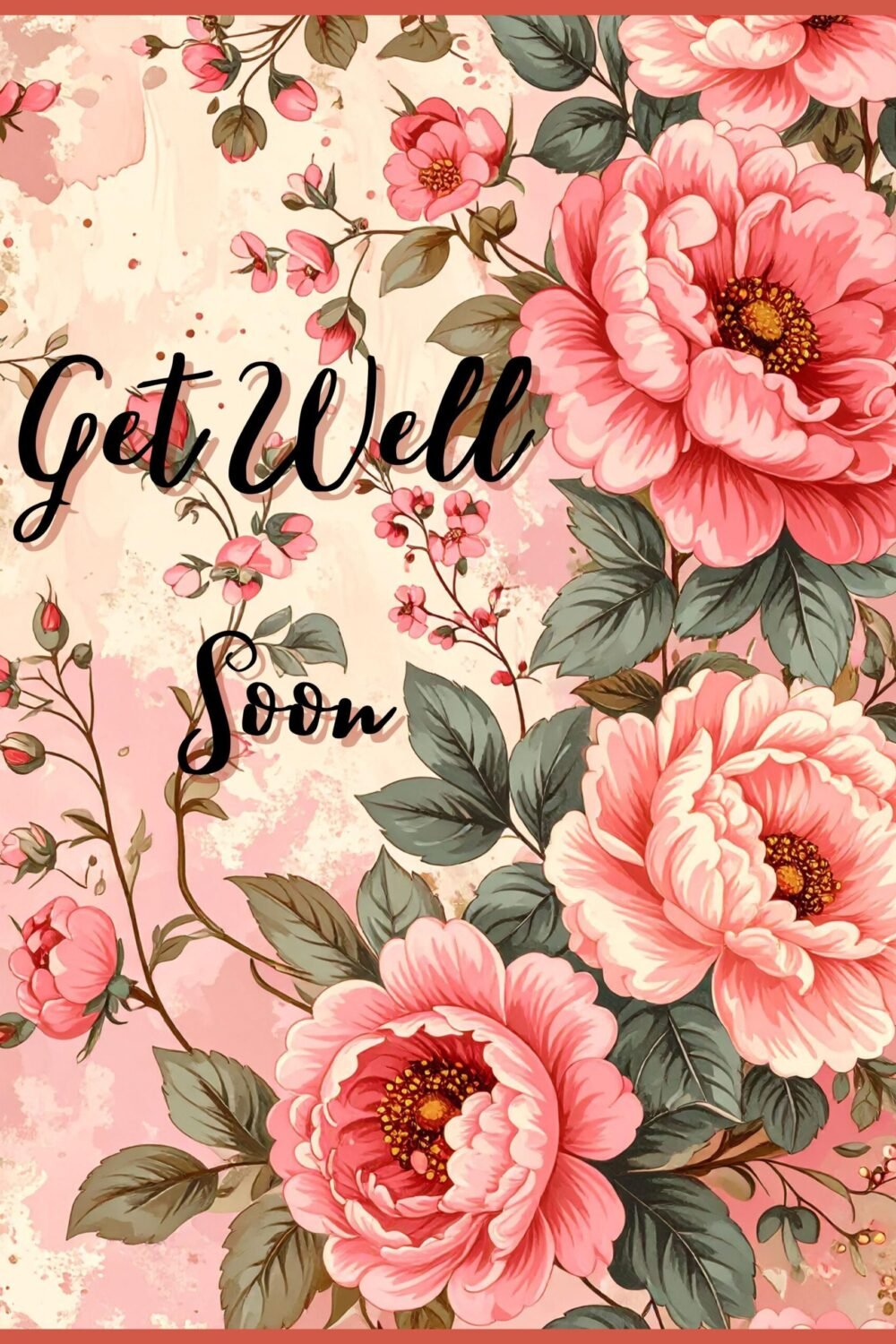 Floral Get Well Card | Elegant Thinking of You Greeting
