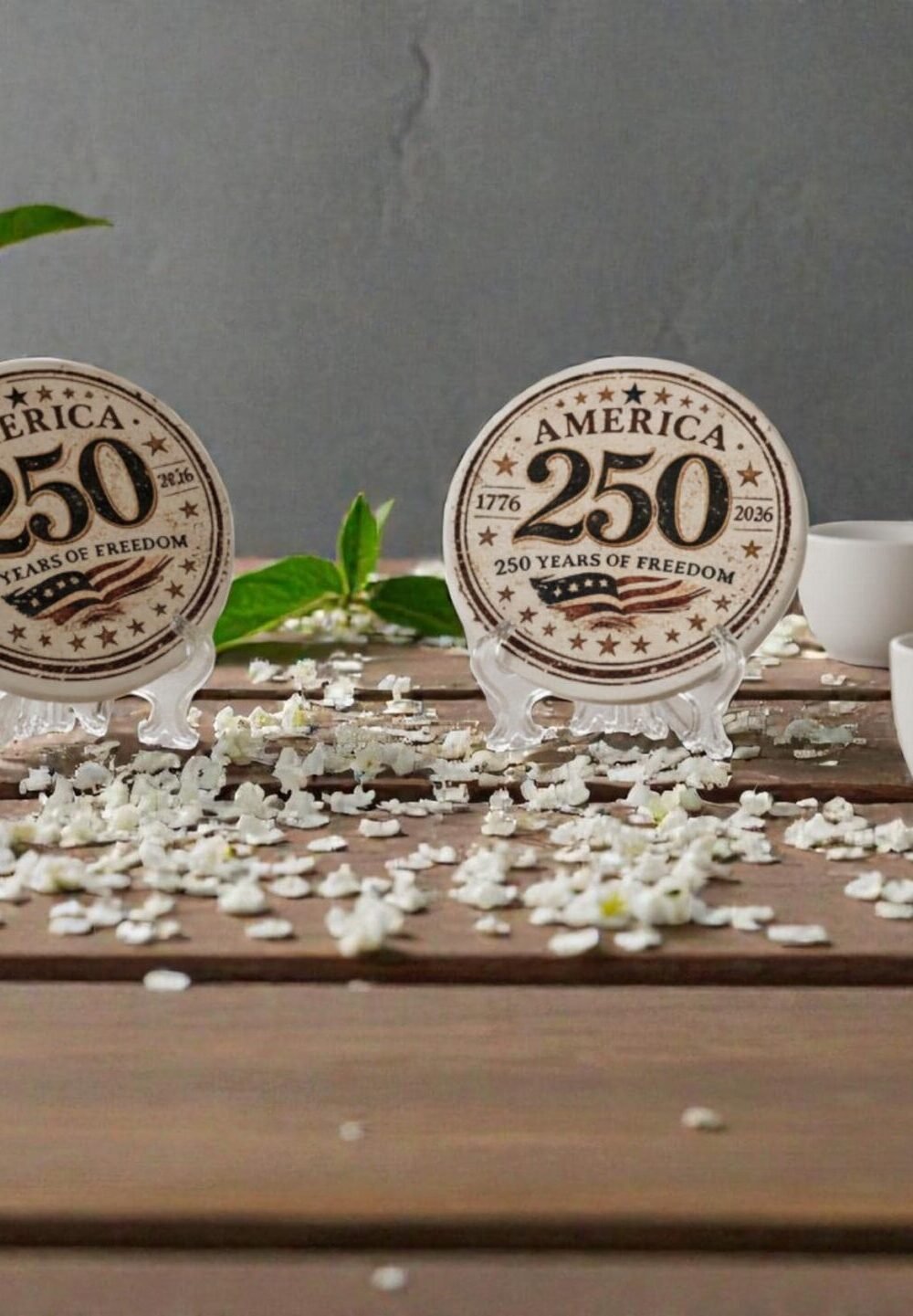 America 250 commemorative Coaster | 1776–2026 | 250 Years of Freedom | Patriotic Keepsake Decor