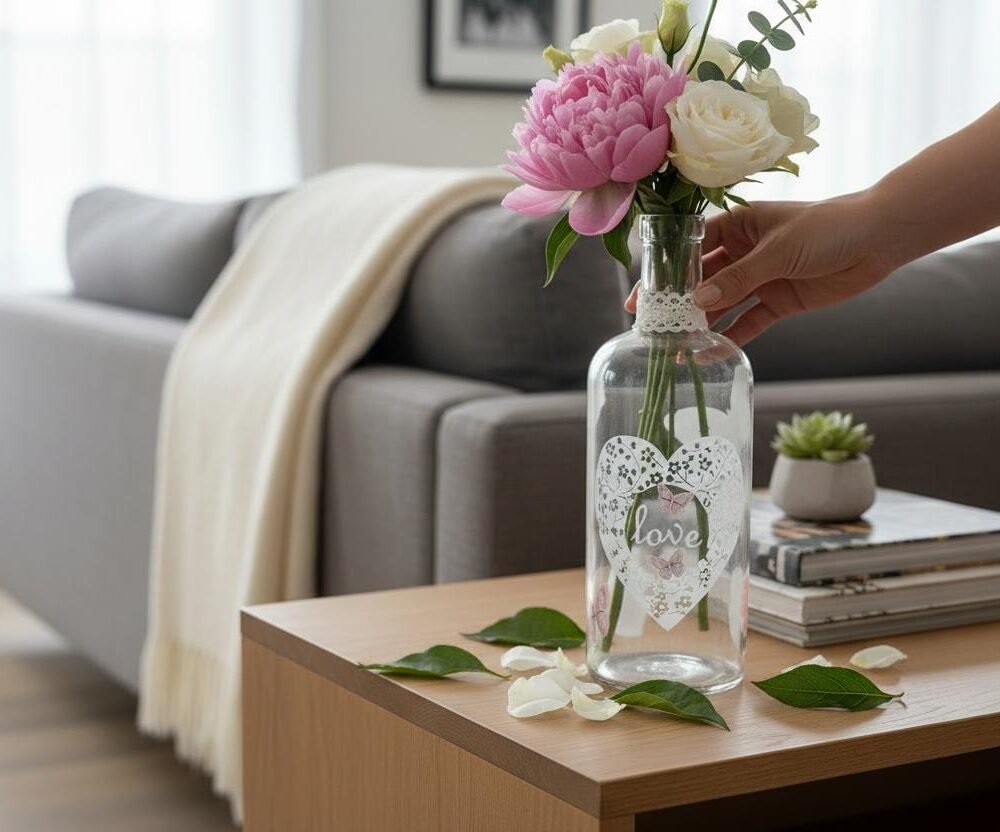 Handmade Butterfly Glass Vase | Cottagecore Floral Decor