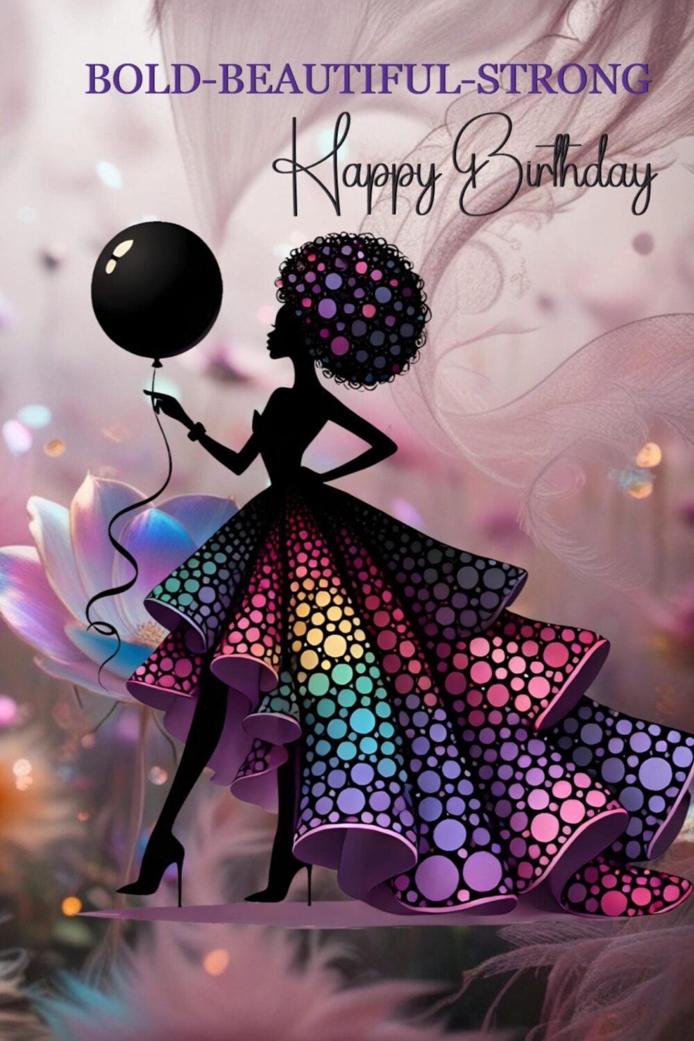 Empowered Woman Birthday Card | African American Art, Bold-Beautiful-Strong™