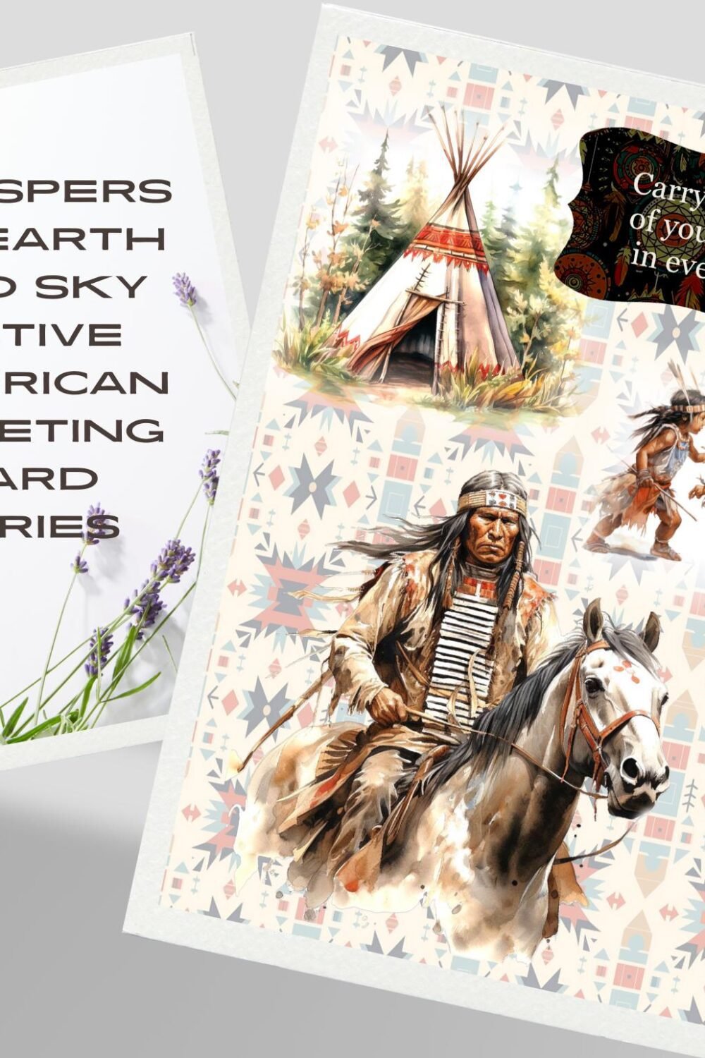 Whispers of Earth and Sky Native American Greeting Card Series-Family