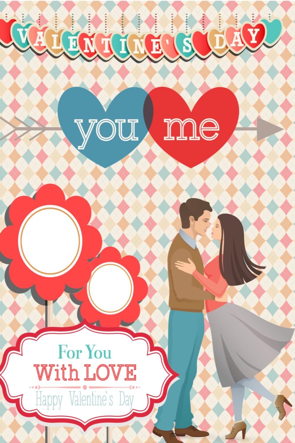 Retro Valentine’s Day Card | Love Valentine | Cute Valentine Greeting | Happy Valentine’s Day