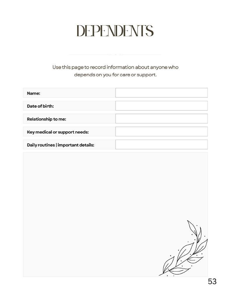 Peaceful Transitions End of Life Transition & Legacy Planner | Printable Final Wishes Organizer - Image 15