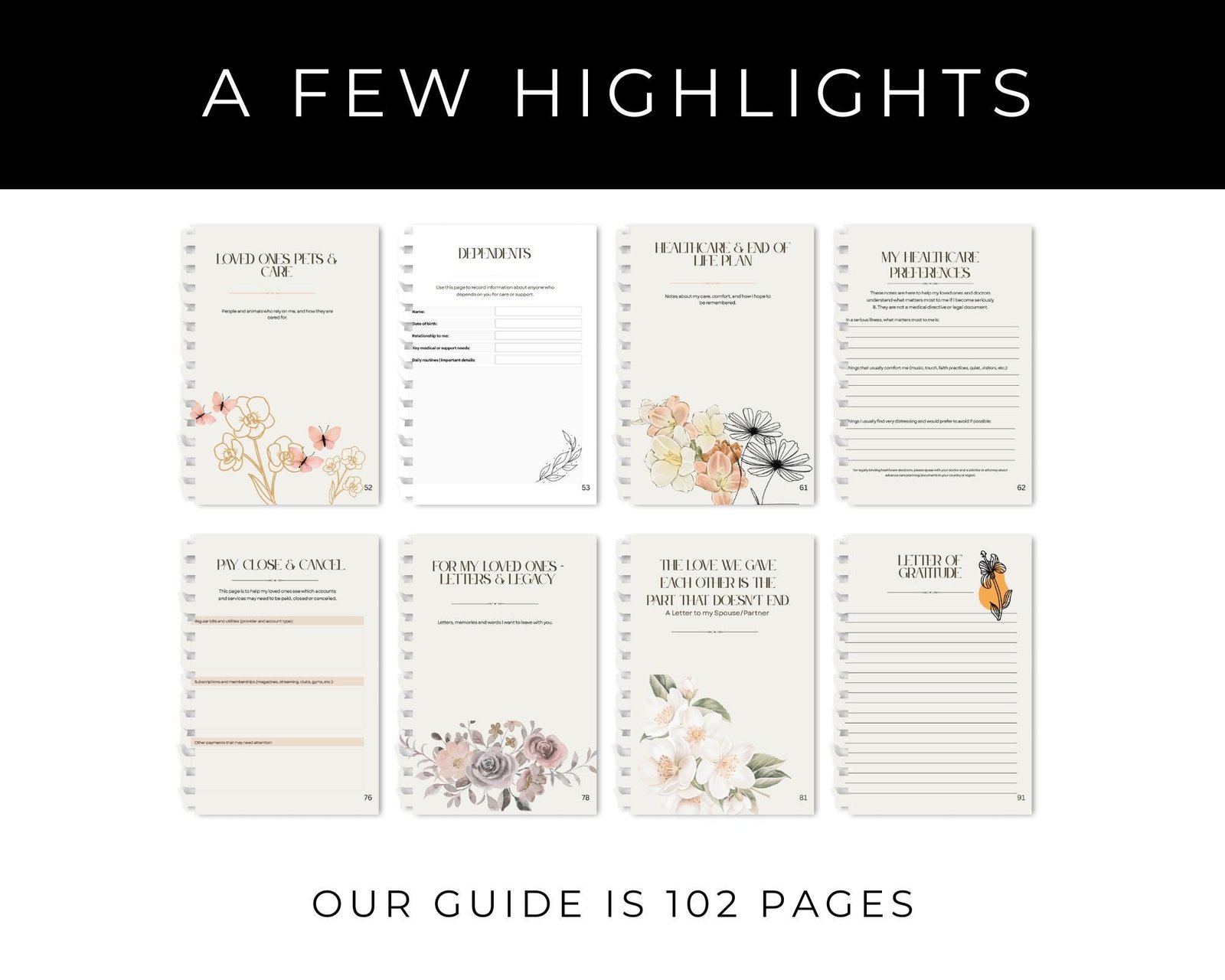 Peaceful Transitions End of Life Transition & Legacy Planner | Printable Final Wishes Organizer - Image 4