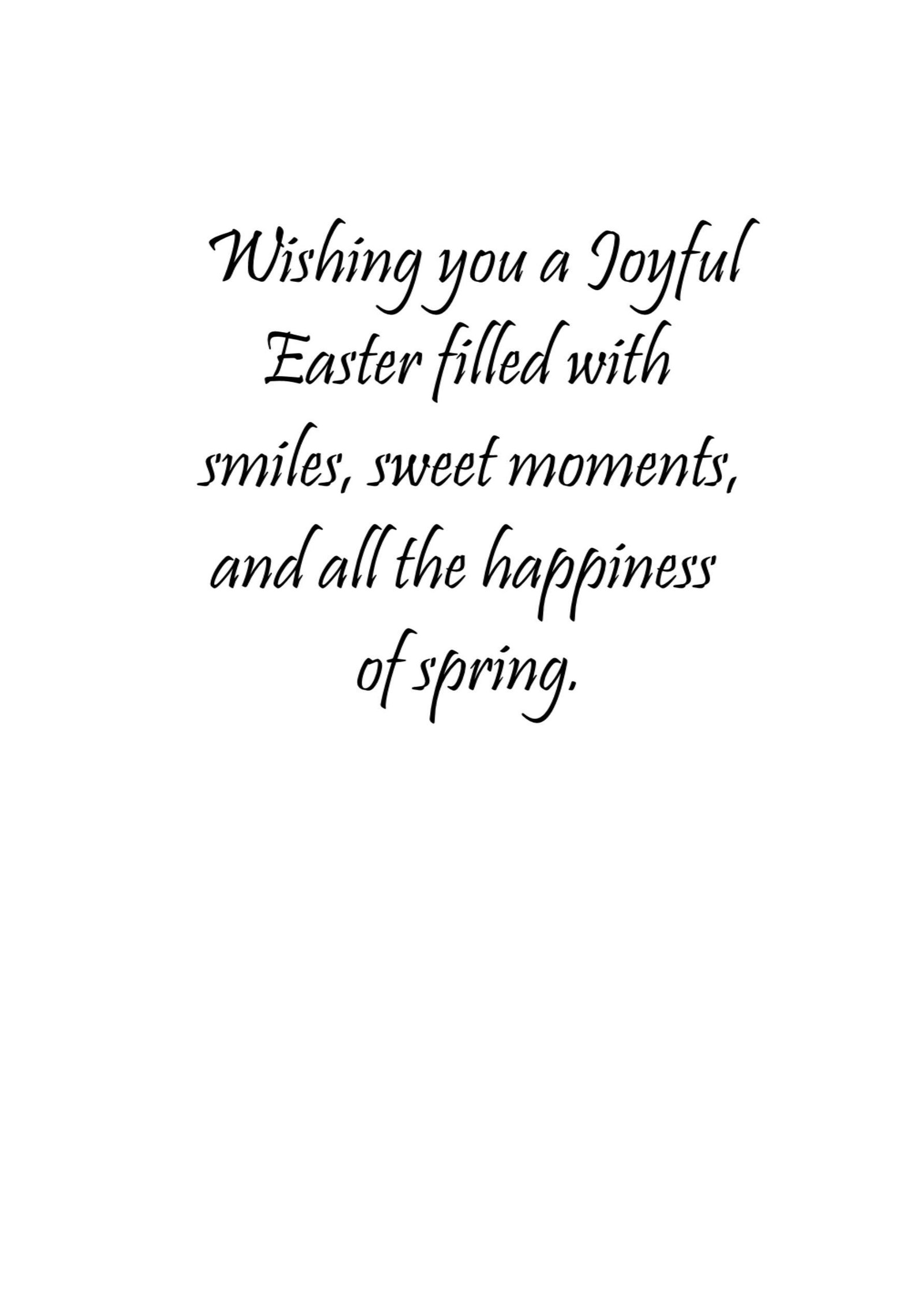 Fluffy Bunny Easter Card | Springtime Bunnies, Flowers, Butterfly Greeting | Easter eggs - Image 2