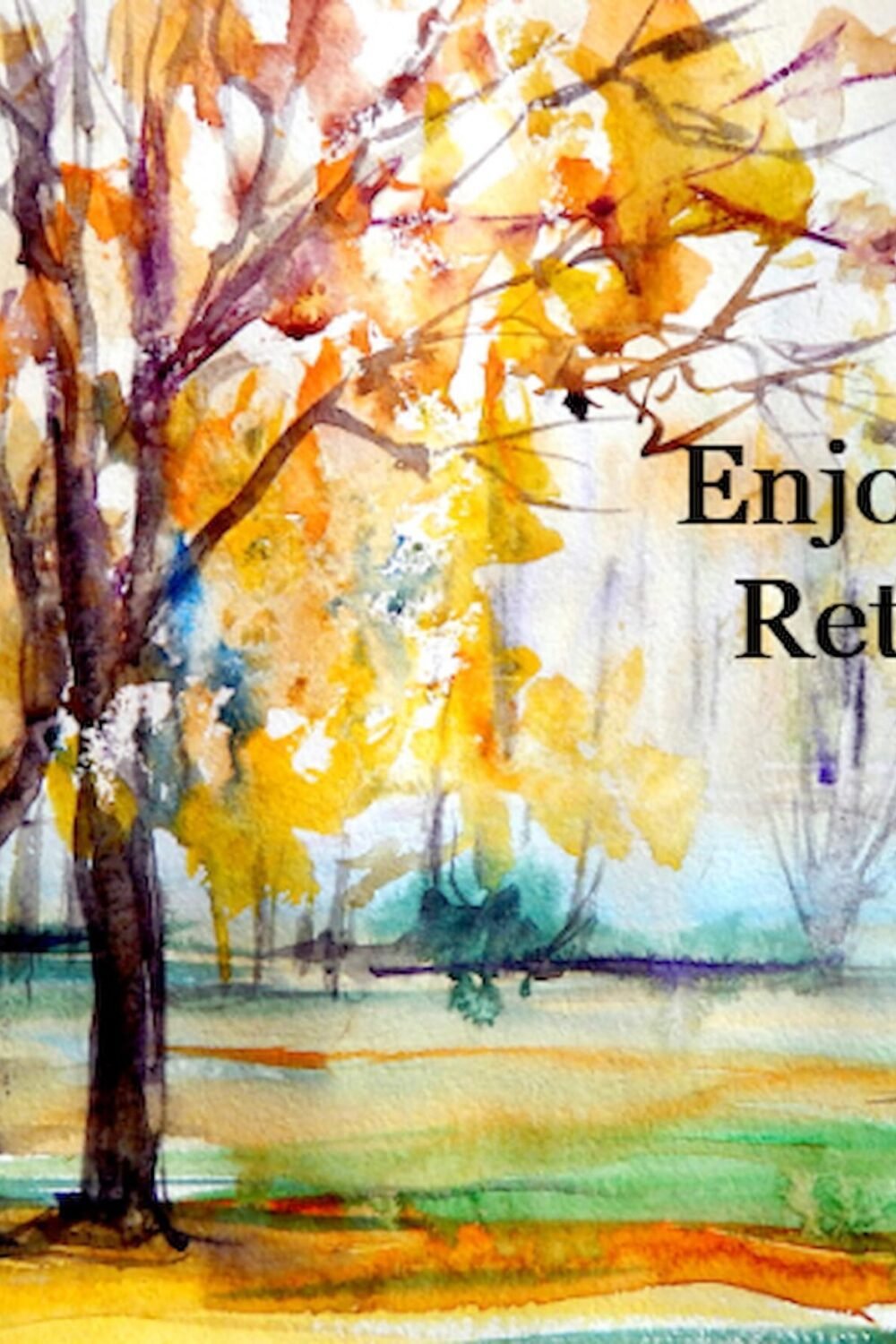 Watercolor Retirement Card | Elegant Nature Scene Greeting
