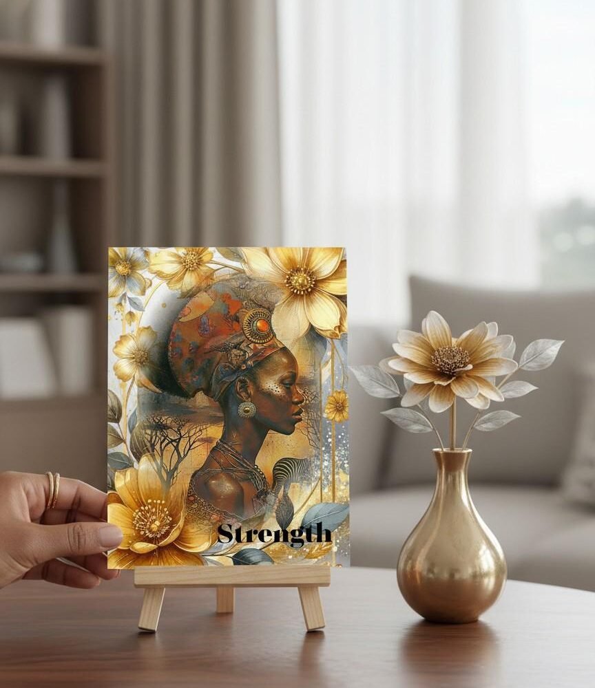Afrocentric Greeting Card | Strength | African Queen Card | Golden Heritage Collection