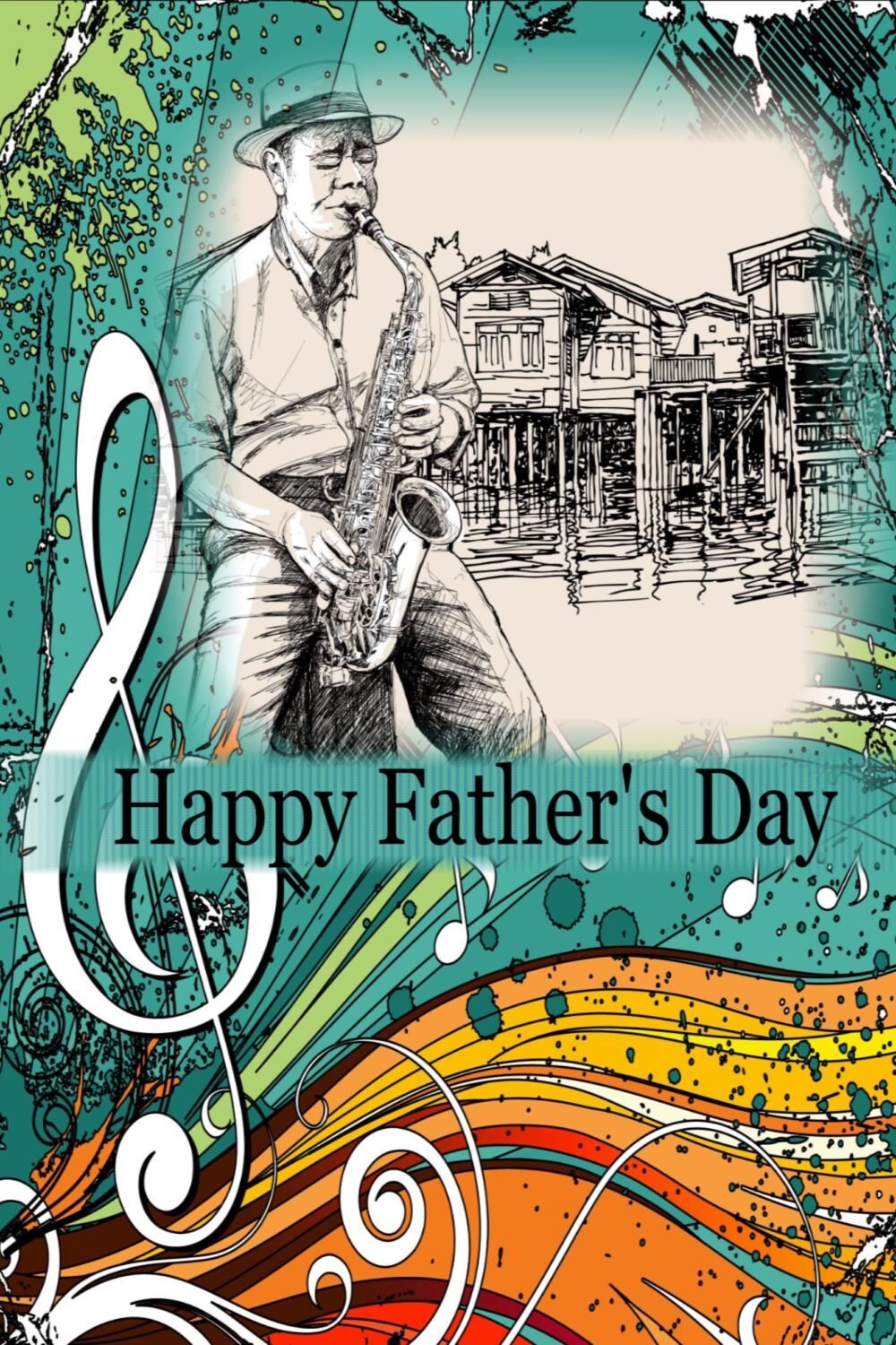 Fathers Day Card for Dad | Jazz | Card for Father | Dad Birthday Card | Personalized Fathers Day | Card for Him